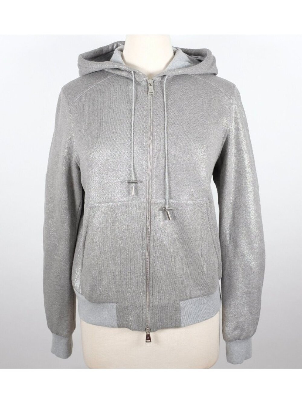 Ralph Lauren Purple Label Collection jacket XL hoodie sweatshirt silver metallic